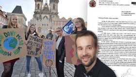 Pirátský radní „školil“ ředitele v Praze: Omluvte účastníky stávky za klima z výuky