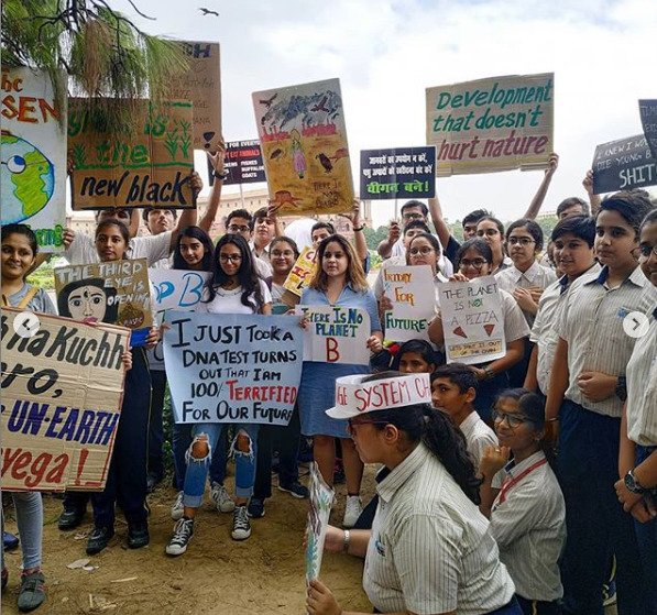 Klimatické protesty v Indii.