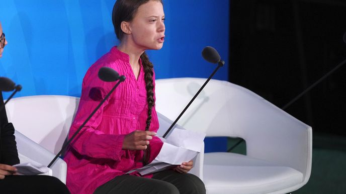 Klimatický summit OSN v New Yorku: Aktivistka Greta Thunbergová (23. 9. 2019)