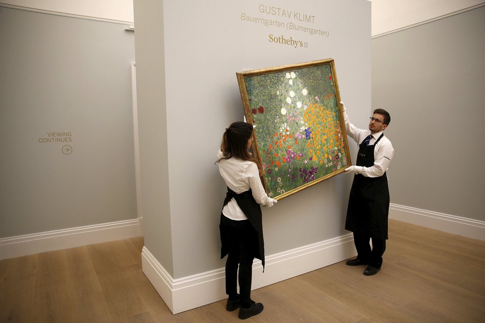 Gustav Klimt: Bauerngarten (Květinová zahrada) v londýnské síni Sotheby´s