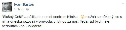 Reakce na útok na centrum Klinika: Ivan Bartoš z Pirátské strany