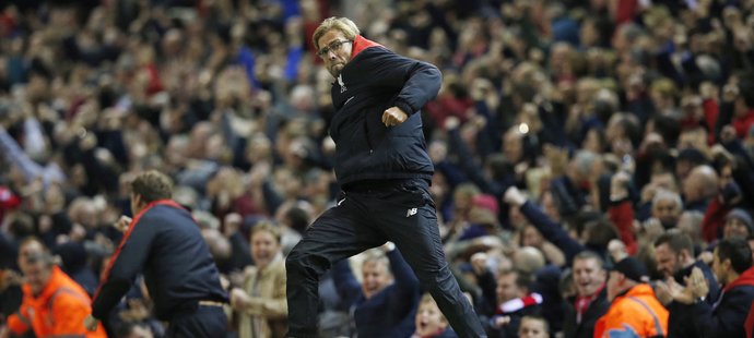 Trenér Liverpoolu Jürgen Klopp předvedl bláznivou oslavu gólu