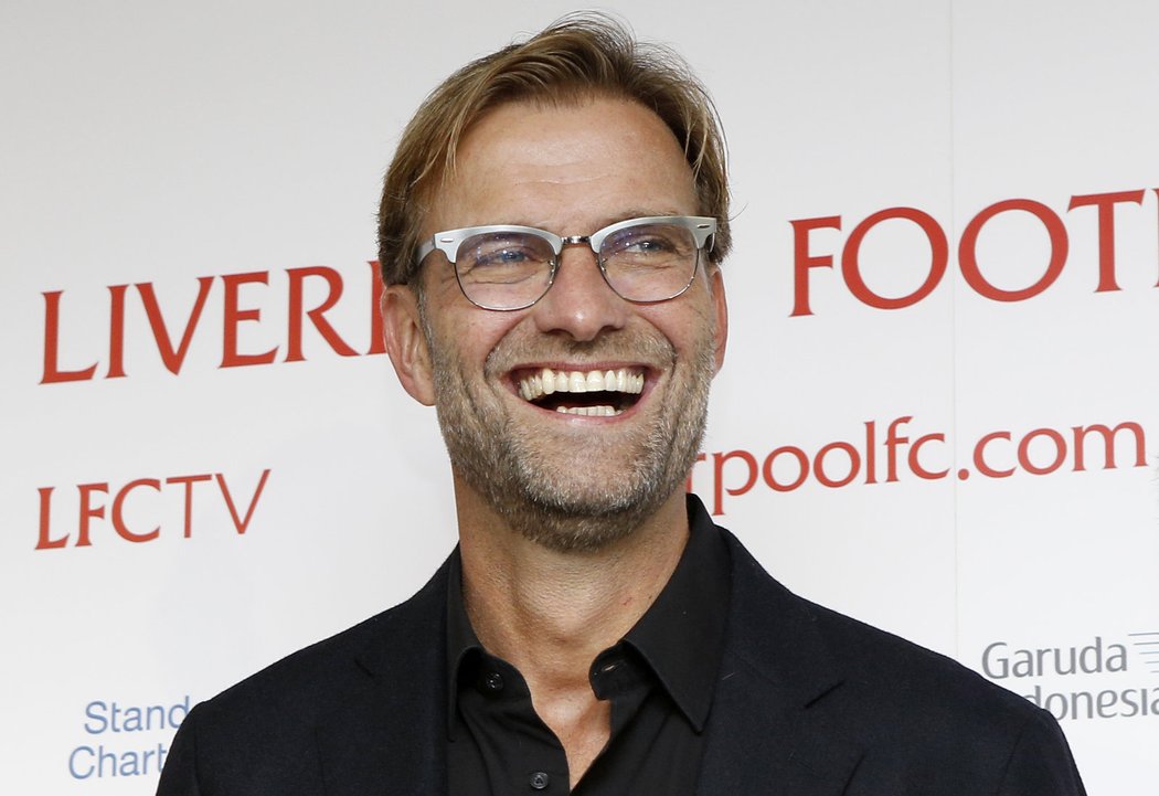 Trenér Liverpoolu Jürgen Klopp byl na své první konferenci hodně veselý