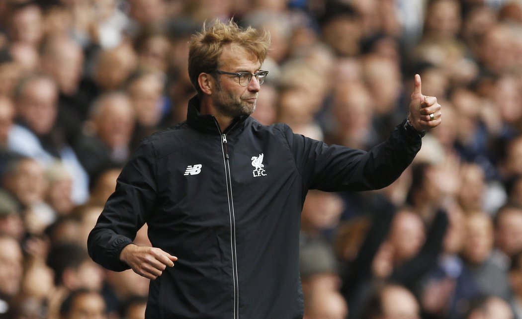 Trenér Liverpoolu Jürgen Klopp během zápasu s Tottenhamem