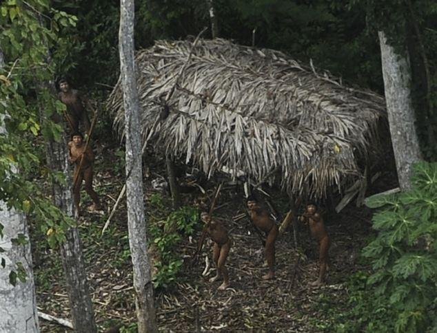 Reakce domorodců z Amazonského pralesa na letadlo