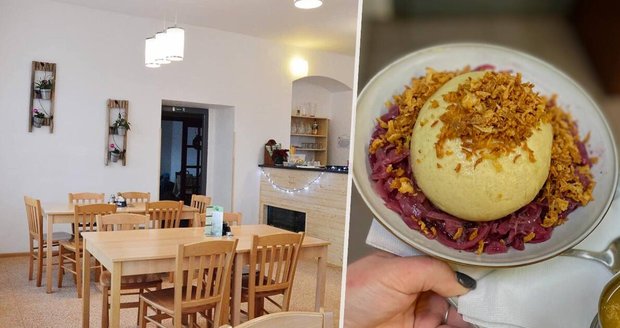 Restaurace v Seči prodává megaknedlík.