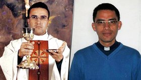 Dvojice kolumbijských kněží, Piffano (vlevo) a Reatiga, se rozhodla, že dobrovolně odejde z tohoto světa. Sebevraždu církev zapovídá, najali si proto na sebe profesionální zabijáky.