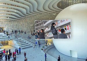 Futuristická knihovna v Číně láká čtenáře z celého světa.