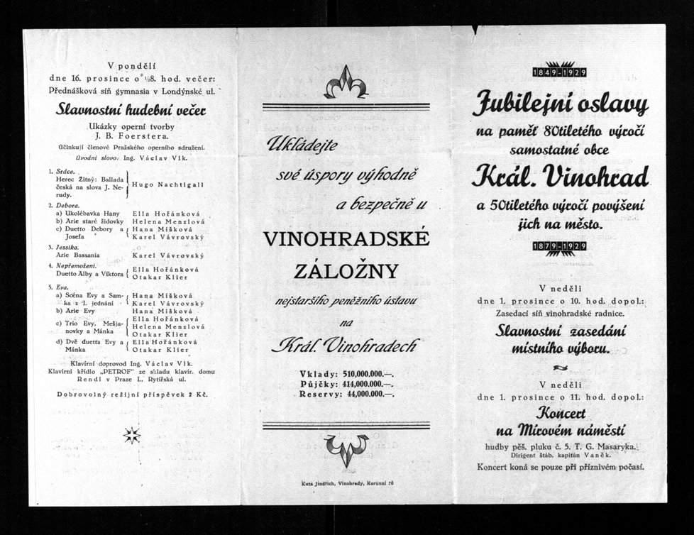 Vinohradská knihovna se veřejnosti slavnostně otevřela v neděli 8. prosince 1929.