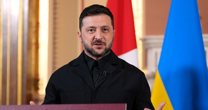 Setkání s novináři v Londýně po jednání „koalice ochotných“: Volodymyr Zelenskyj (24. 10. 2025)