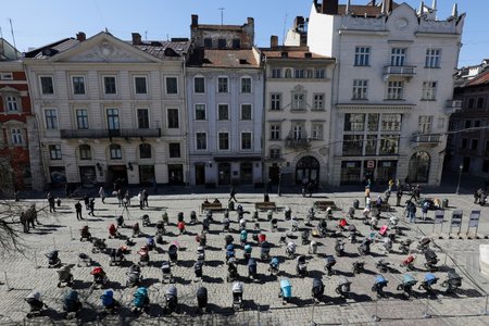 109 prams in Lviv for 109 children killed.