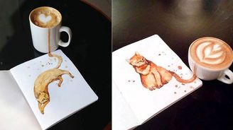 Ruské ilustrátorce vyskakují kočky přímo z kávy