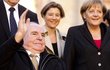 Kohl a manželkou Maike a Angelou Merkelovou.
