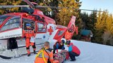 Mladá lyžařka se vážně zranila v Javorníkách: Musel pro ni letět vrtulník