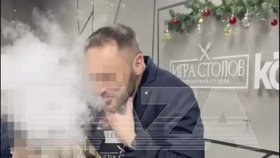 Sergey těsně před kolapsem po požití nápoje s tekutým dusíkem