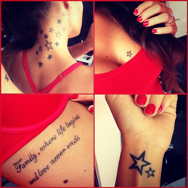Sára Stopková a její tetování, potrpí si na hvězdičky