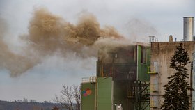 Požár elektrárny v Kolíně.