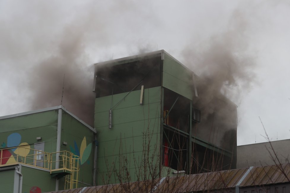 Požár elektrárny v Kolíně.