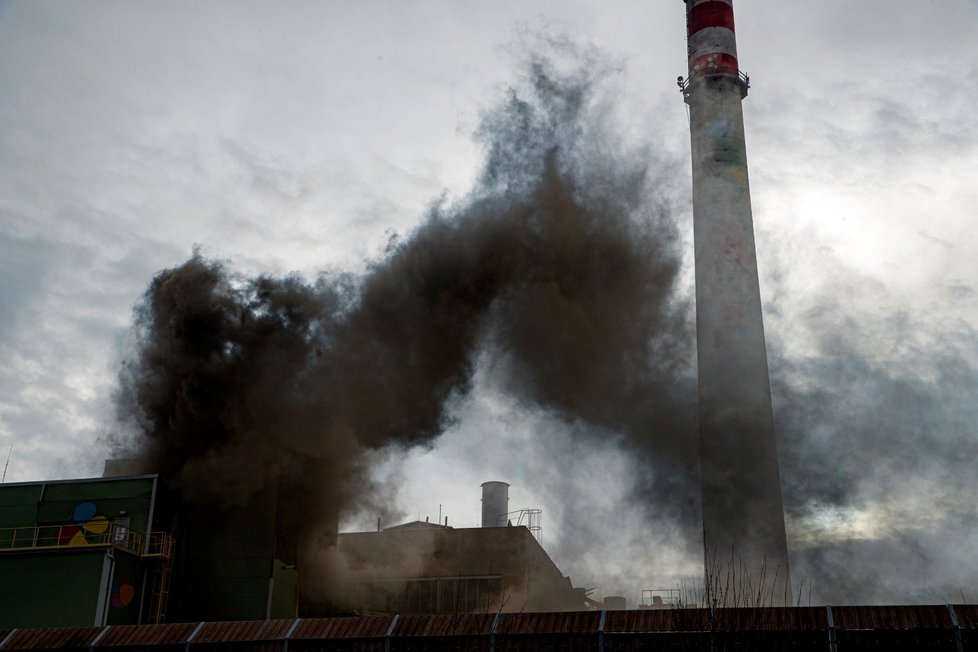 Požár elektrárny v Kolíně.