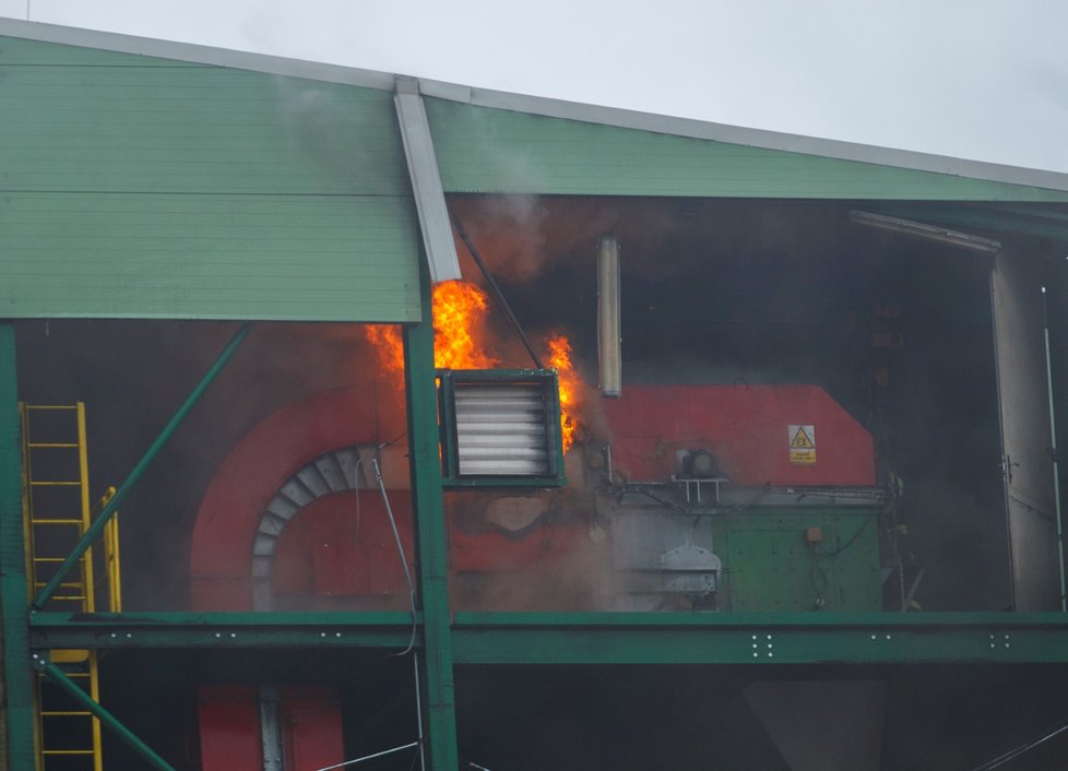 Požár elektrárny v Kolíně.