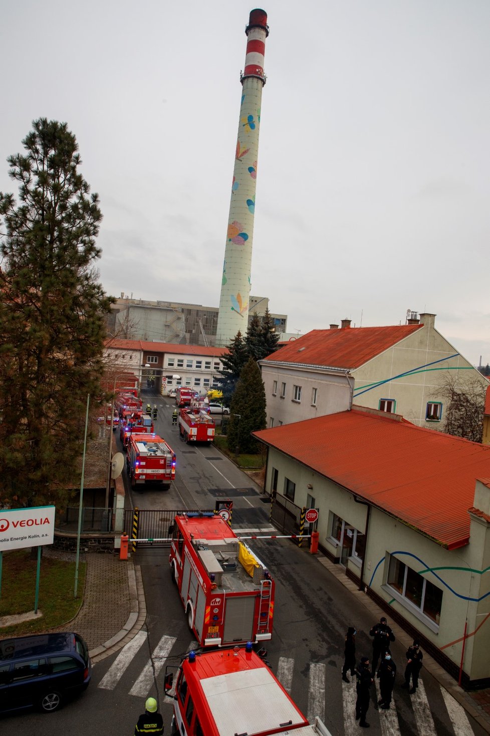 Požár elektrárny v Kolíně.