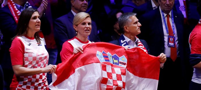 Vítězství chorvatských tenistů v Davis Cupu sledovala i prezidentka Kolinda Grabarová-Kitarovičová