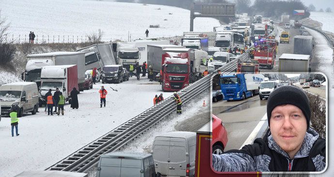 Někteří řidiči uvízli na dlouhých 19 hodin.