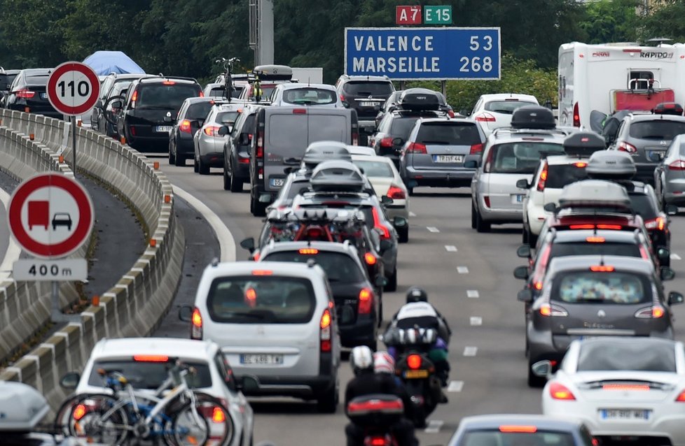 Dopravní kolaps na A7 ve Francii