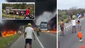 V Kolumbii explodovala havarovaná cisterna, když si zní lidé chtěli načerpat do kanystrů benzin. Sedm z nich za to zaplatilo životem.