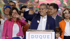 Iván Duque po vítězství v kolumbijských prezidentských volbách.