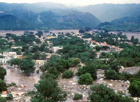 Zkáza města Armero v roce 1985.
