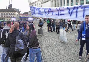 Na Zelném trhu v centru Brna fandilo Kometě pět tisíc nadšených fandů.