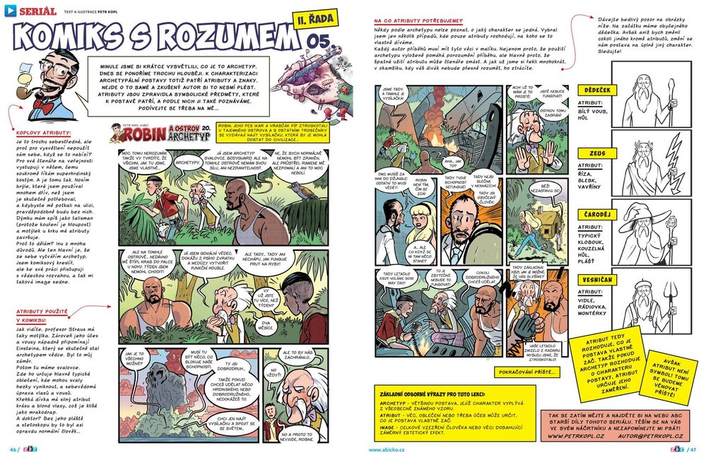 Seriál návodů kreslení Komiks s rozumem II v časopisu ABC