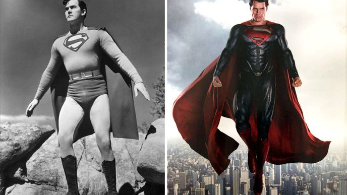 Superman 1948 a 2016. Teď už pásek tak neškrtí.