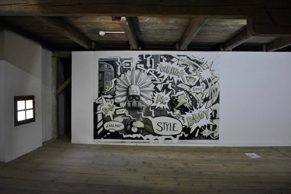 Velkoformátová malba street artového umělce Jakuba Štarka
