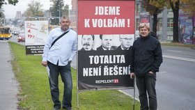 V tomto případě jsou zadavatelé kampaně jasní: Členové antikomunistického sdružení, kteří si na Zlínsku pořídili předvolební poutače svého hnutí