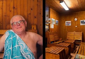 Svatopluk Bednář (80) chodí do sauny v parku Arnoldovy vily už přes 40 let.