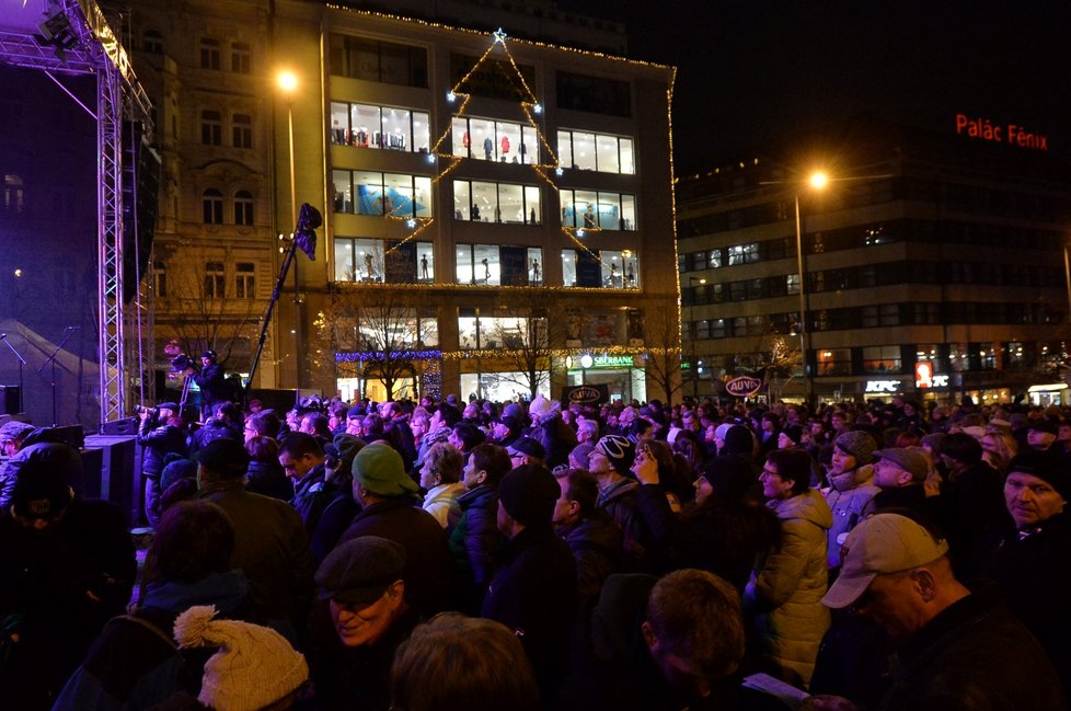 Večerní koncert na Václavském náměstí, 17. listopad 2017