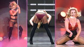 Nestoudné vystoupení Britney Spears: Sexy kostýmky a tanec u tyče!