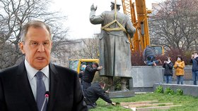 Lavrov žádá, aby byl obnoven pomník Koněva.