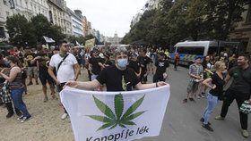 Prahou v sobotu 5. září prošli demonstranti za legalizaci konopí.