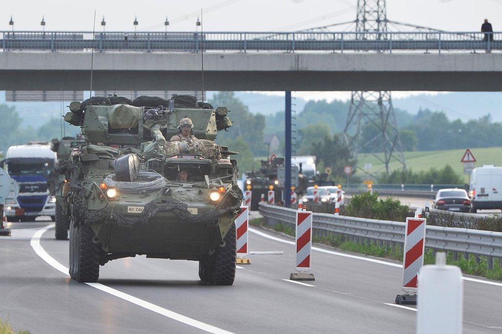 Americký vojenský konvoj míří přes Česko na cvičení Saber Strike 2018 v Pobaltí.