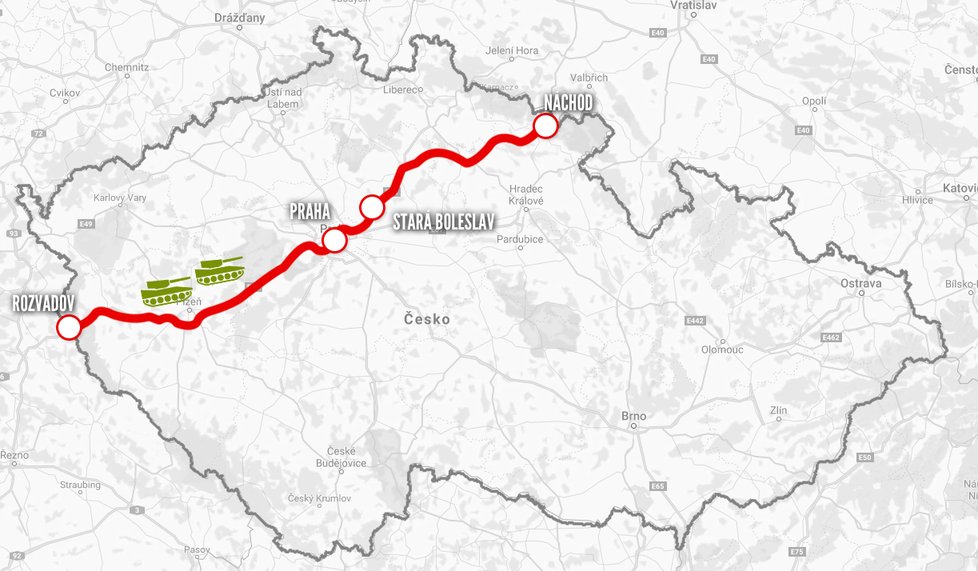 Přes Českou republiku projede opět konvoj amerických vojáků mířících do Pobaltí. V Česku projedou Rozvadovem, přes Prahu, Starou Boleslav až do Náchoda