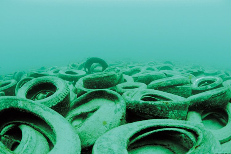 Potopené vyřazené pneumatiky se jako umělý útes neosvědčily