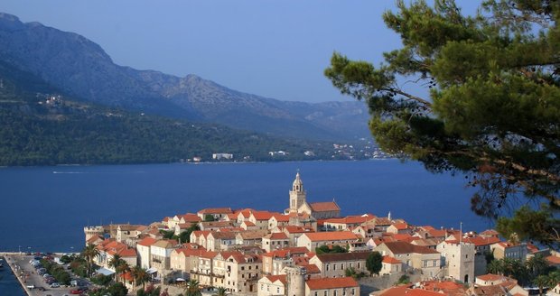 Romantický záliv ostrova Korčula.