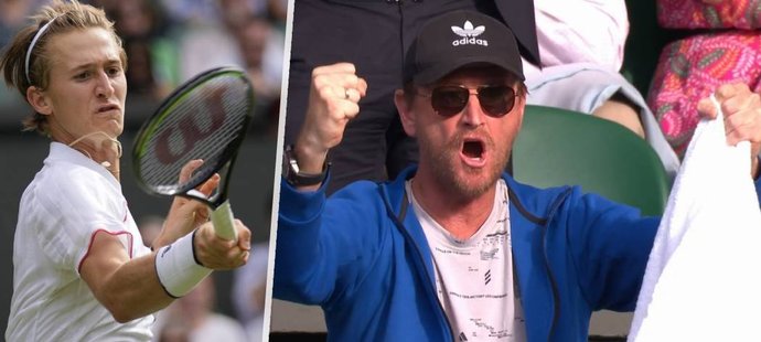 Petr Korda, vítěz Australian Open z roku 1998, fandí synovi Sebastianovi přímo v All England Clubu