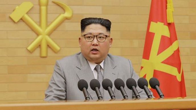 Severokorejský vůdce Kim Čong-un 1. ledna při svém novoročním projevu