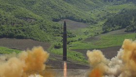 Zkouška balistické rakety v Severní Koree