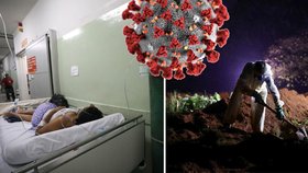 Přetížené nemocnice a pohřbívání obětí koronaviru v Sao Paulu