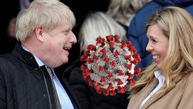 Premiér Johnson má koronavirus, těhotná Symondsková se vystěhovala z Downing street.